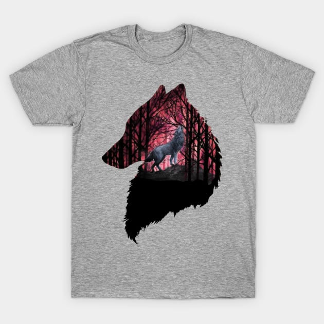 wolf in the woods T-Shirt by yinon-h